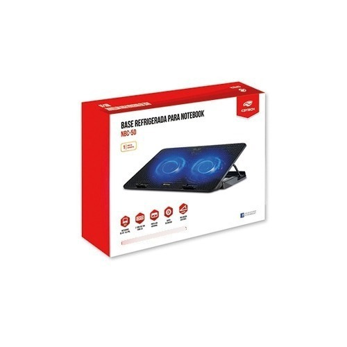 Base Apoio Suporte Notebook Até 15,6 Nbc-50bk C3tech 2 Coolers Led Azul
