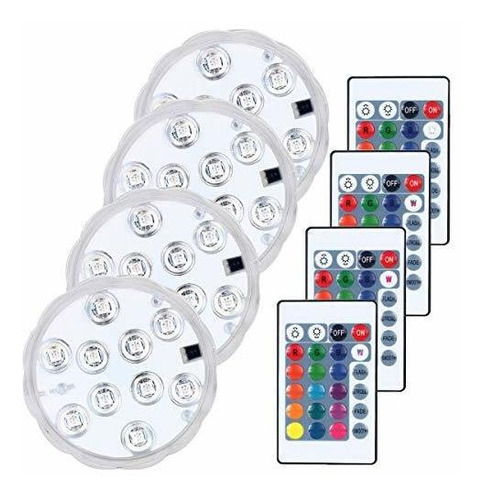 Luces - Luces - Paquete De 4 Luces Led Sumergibles, Slbs, Lu