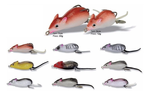 Kit C/6 - Ratinho - Isca Artificial Soft (variados)