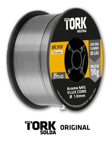 Imagem 2 de 4 de Arame Para Solda Mig Uso Sem Gás 1.0mm Rolo De 1 Kg