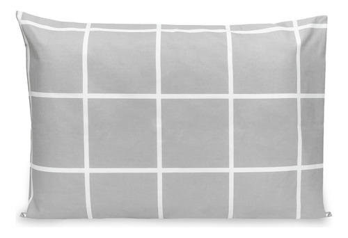 Lençol Solteirão 3pç Ponto Palito Percal Flex Estampado 400f Cor Grid Cinza-cinza Desenho Do Tecido Xadrez