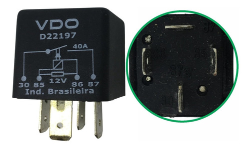 Relê Aux.bomba De Combustível Inj 40a -12v Vw Ford Vdo