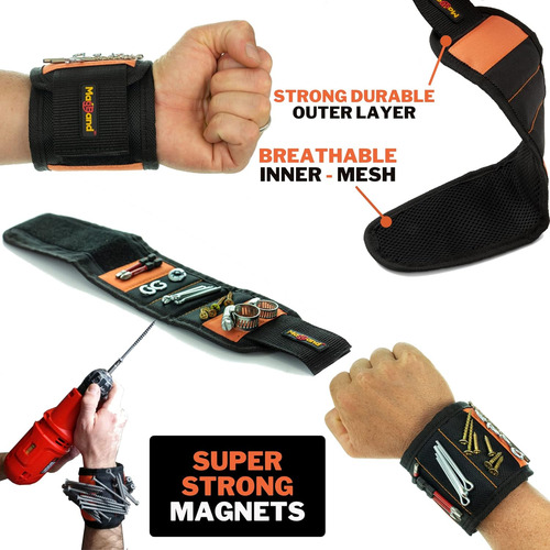 Pulsera Magnética Para Sujetar Tornillos Con 10 Imanes Fuert