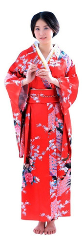 Rt Kimono Estampado Mujer Vestido Tradicional Japonés