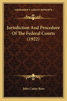 Libro Jurisdiction And Procedure Of The Federal Courts (1...