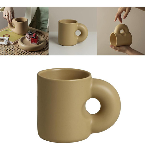 Taza De Café Taza De Leche Té De Oficina Marrón 380ml