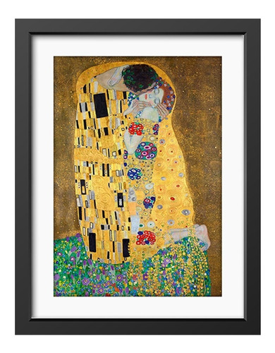 Quadro Gustav Klimt O Beijo Kiss Arte Decorativo Paspatur
