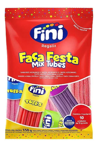 Fini Faça Festa Mix De Tubes Com Sabores Sortidos - Original