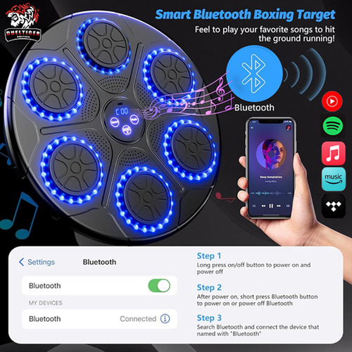 Máquina Boxeo Musical Inteligente Bluetooth Montado En Pared