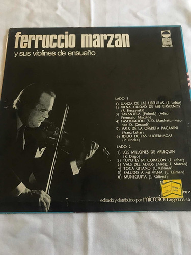 Ferruccio Marzan Disco Vinilo Lp Violines