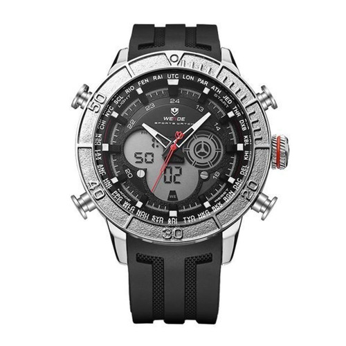 Relógio Masculino Weide Wh-6308 Anadigi Prata / Nfe Garantia
