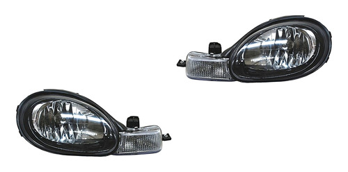 (2) Faros C/cuarto Fondo Negro Tyc Neon Dodge 00-02