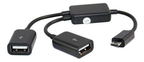 Micro Usb/tipo C A 2 Otg Puerto Dual Hub Cable Divisor Y Mic