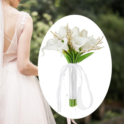 Buquê De Noiva De Casamento Flor De Dama Com Tulipa 22x29cm