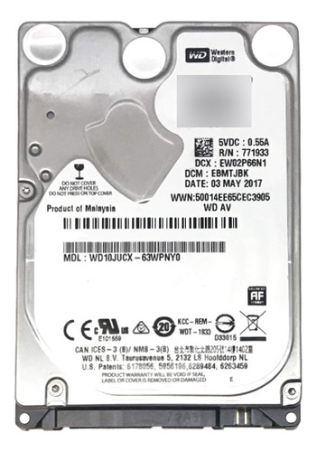 Western Digital Disco Duro Sata De 1 Tb  Rpm 16 Mb Caché D.