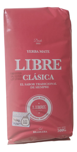 Yerba Libre Clásica Uruguaya S/palo 500g X5 U. Envió Gratis