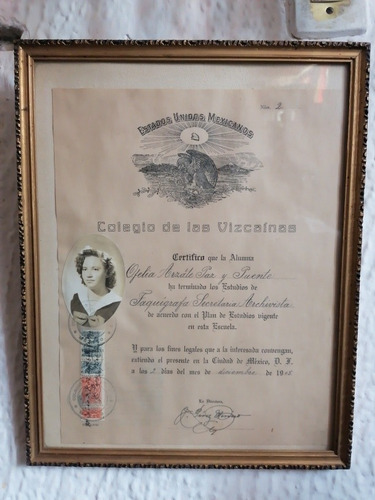 Cuadro Antiguo De 1945 Del Colegio De Las Vizcainas (Usado)