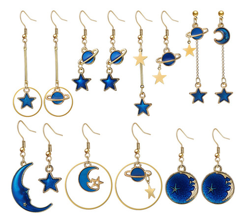 Par De Pendientes Planet Earrings Con Forma De Estrella Y Lu