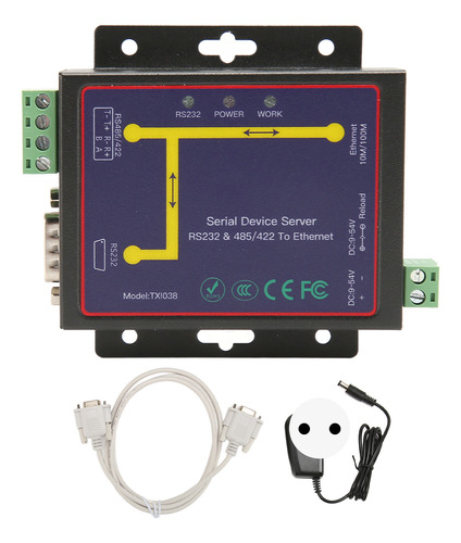 Convertidor Rs232 A Ethernet Adaptador Serie Rs485 Rs422 De