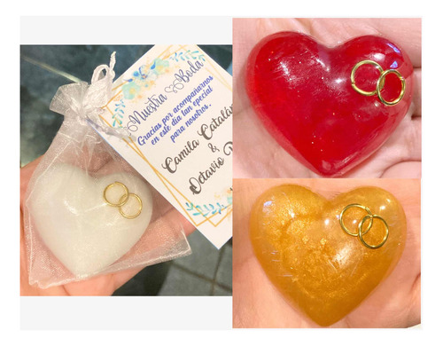 Recuerdo Souvenirs Matrimonio Jabones En Forma De Corazón