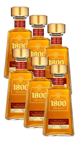 Pack 6 Unidades Tequila 1800 Reposado 750ml 100% Original