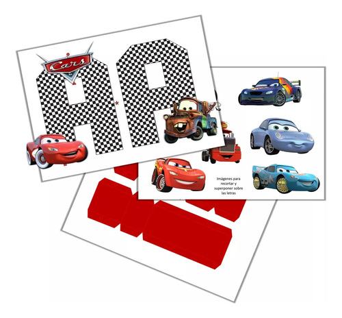 Kit Imprimible Letras 3d Editables Cars