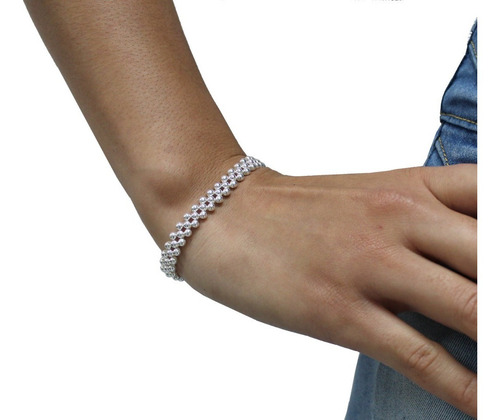 Imagen 6 de 10 de Pulsera Resorte Bolitas De Plata .925 Agálea Joyería