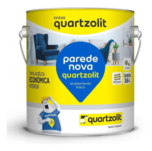 Pintura acrílica para pared Nova Quartzolit Ice White, 3,6 l