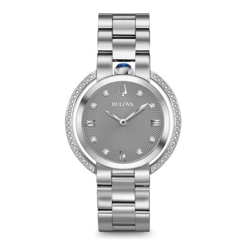  Bulova 96r219 Rubaiyat  Diamante Zafiro Reloj Mujer 35mm