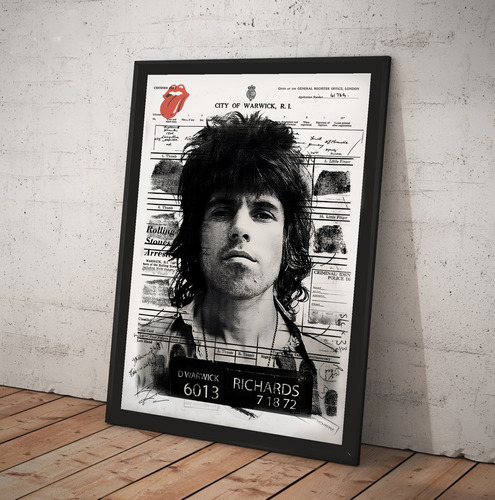 Cuadro Keith Richards Wanted Mod3 Cuadro Rolling Stones 