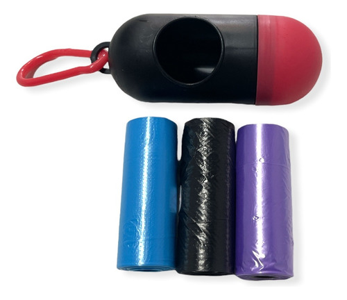 Kit 3 Rollos De Bolsas Caca Perro (45 Uds) + Porta Rollo 