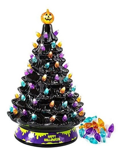 Joiedomi 15  Halloween Pre-lit Ceramic Tabletop Tree, 8w23m