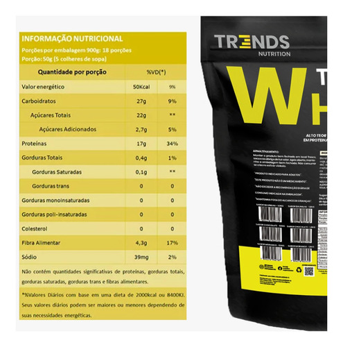 Combo 2x Whey Protein Blend Proteico Refil 500g Glúten Free Sabor Baunilha