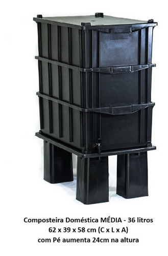 Composteira Doméstica M - 36 Litros - (cpc36f)