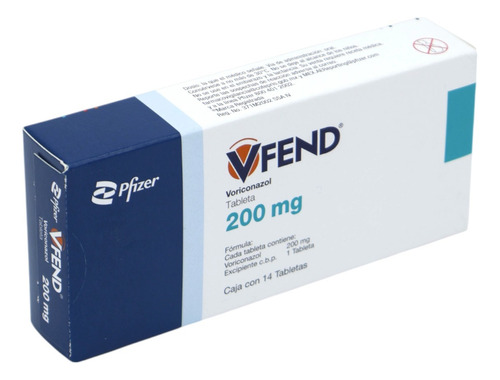Vfend Voriconazol 200mg Pfizer 14 Tabletas