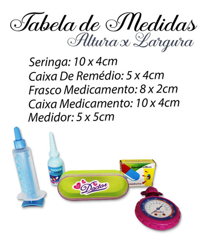 Imagem 3 de 7 de Brinquedo Kit Medico Infantil 6pç Seringa Caixa De Remedio