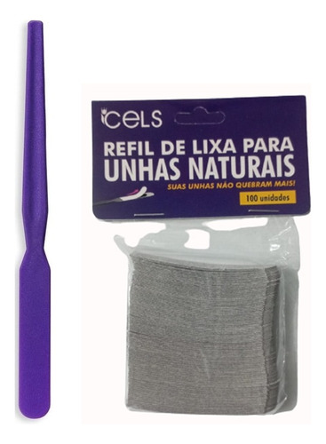 1 Base Lixa + 100 Unid. De Refil Lixas P/unhas Naturais Cels