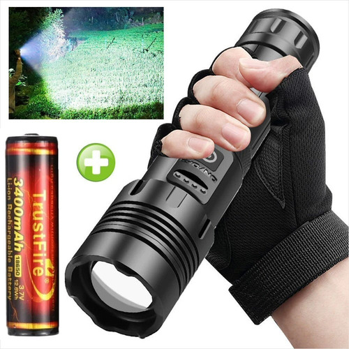 Potente Linterna Zoom Cree Xhp70 Led Cob 7 Modos + Trustfire