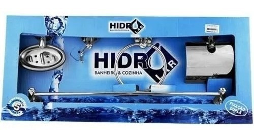 Jogo Kit De Acessórios De Banheiro Hidrolar Inox 05pç