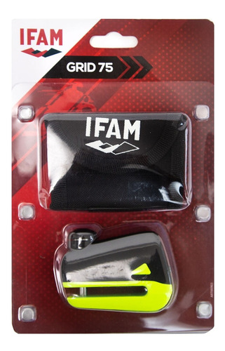 Candado Freno Disco Moto Ifam Grid75 Amarillo Antirrobo