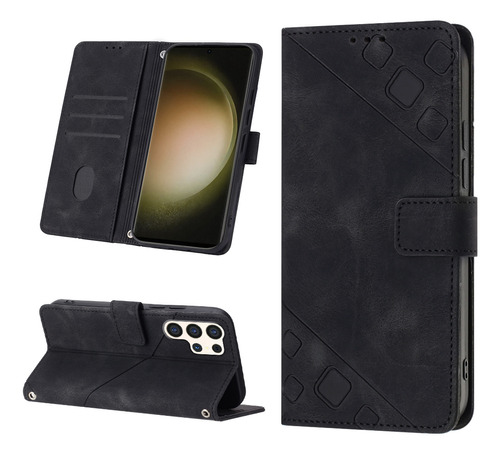 Funda Tipo Cartera Con Tapa En Relieve Para El Galaxy S24 Ul