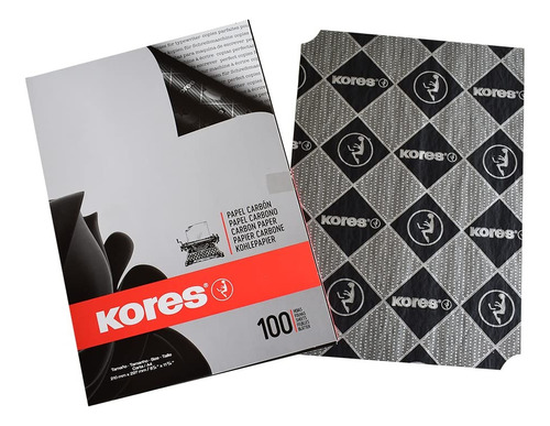 Papel Carbón Negro Carta/a4 Kores X 100 Pcs 