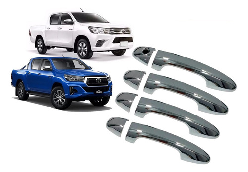 Kit 4 Cubre Manijas Cromadas Toyota Hilux Sw4 2016 2018 2019