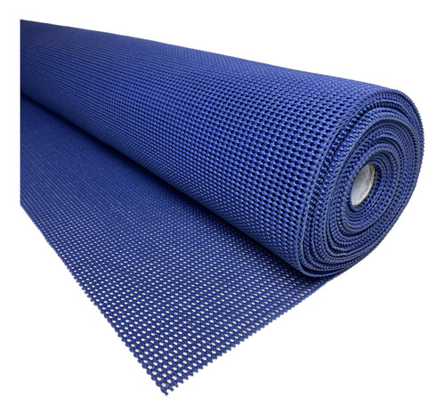 Tela Tapete Antiderrapante Emborrachada Azul 2,00m X 1,20m Desenho Do Tecido Furado