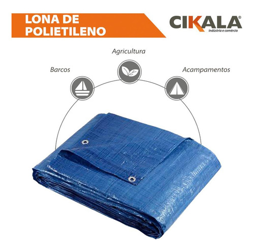 Lona Azul 2x2 Metros Plástica Impermeável