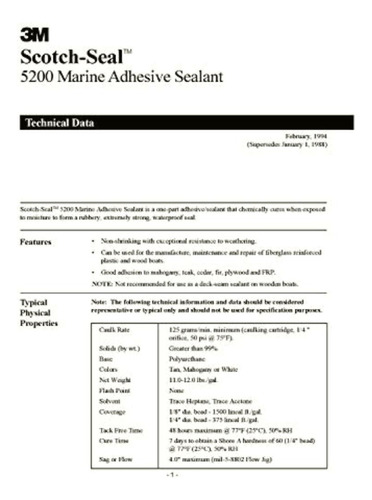 3m Marine Calcomanía Sellador 5200 (05203) Unión