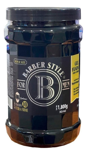 Barber Style Gel Fijador 1800g For Men Fijacion Extra Firme