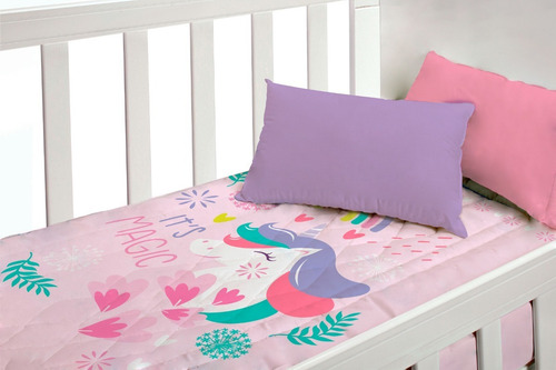 Acolchado Cuna Funcional Bebe Unicornio Piñata Reversible