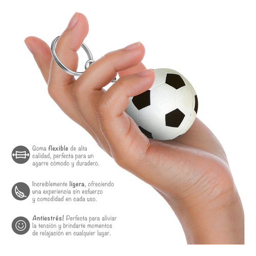 Llavero Pelota De Futbol Antiestrés Souvenir Pack X 12 U.