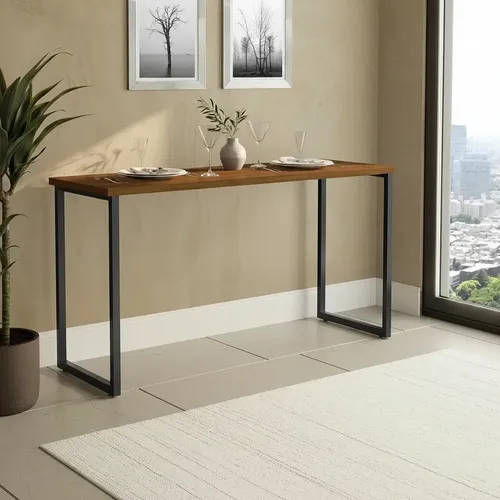 Mesa De Jantar Industrial 1,20 X ​0,45 Imbúia Preto